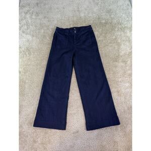 1822 Denim Jeans Womens Sz 4 Blue High Rise Wide Leg Ankle Crop Stretch E004